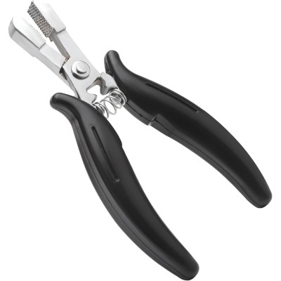 Tenaza Alicate de Presion Plana para Keratina, Multifunción Ergonómica Mango Negro, para extensiones de cabello