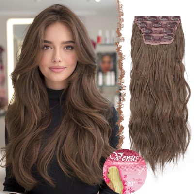 Extensiones con Clips 20" 150g color 2-Castaño Medio, Venus Hair, Cabello 100% Natural, calidad estandar Alto