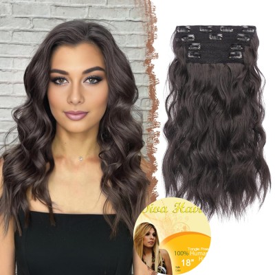 Extensiones con Clips 18" 150g color 1b-Negro natural, Diva Hair, Cabello 100% Natural, calidad estandar