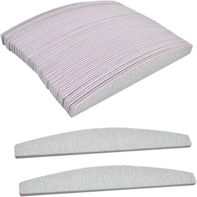 Lima Enduring 100/180 grano (50 Uds) de madera curvada para uñas naturales y artificiales, reusable, manicura, pedicura