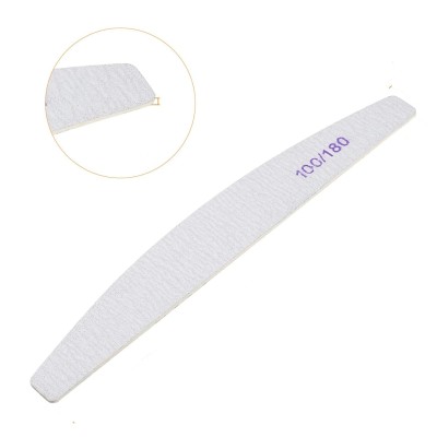 Lima Enduring 100/180 grano (1 und) de madera curvada para uñas naturales y artificiales, reusable, manicura, pedicura