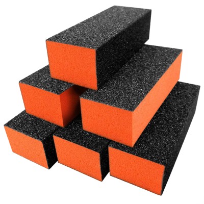 Pulidor 100/180 grit (15 uds) Negro Naranja, buffer lima taco bloque de pulido de uñas