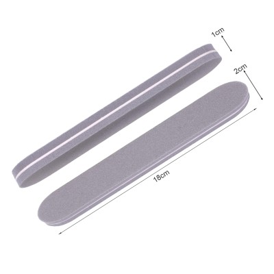 Lima Acolchada 180/240 grit (1 unid) Buffer Sponge pulidora de uñas gris doble cara, flexible con punta redonda