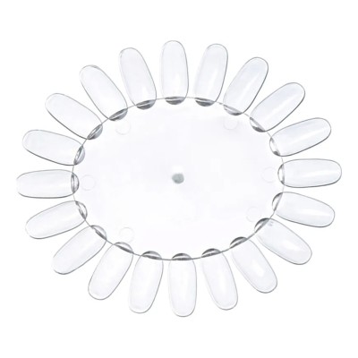 Ruedas de puntas transparente (1 und) de uñas plásticas para exhibición de esmalte y muestras de manicura (20 puntas)
