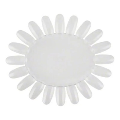 Ruedas de puntas blanca (1 und) de uñas plásticas para exhibición de esmalte y muestras de manicura (20 puntas)