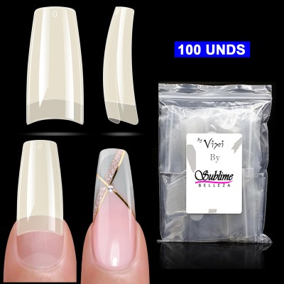 Tips tipo sonrisa natural (100 uds) Perfect french, puntas de uñas postizas artificiales estilo francés, contiene 10 tamaños