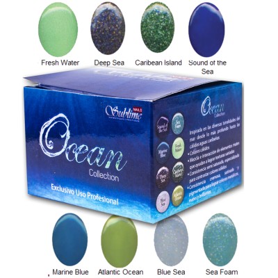 Colección Ocean (8 Tonos Azules y Verdes) 7g c/u