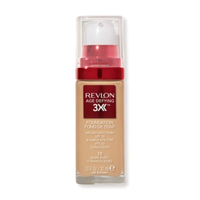 Base Facial Líquida Revlon, 30 Bare Buff, Fórmula Anti-Edad 3X con Reafirmante, Cobertura Media, Larga Duración, SPF 30, 30ml