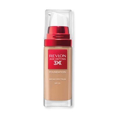 Base Facial Líquida Revlon, 35 Natural Beige Fórmula Anti-Edad 3X con Reafirmante, Cobertura Media, Larga Duración, SPF 30, 30ml