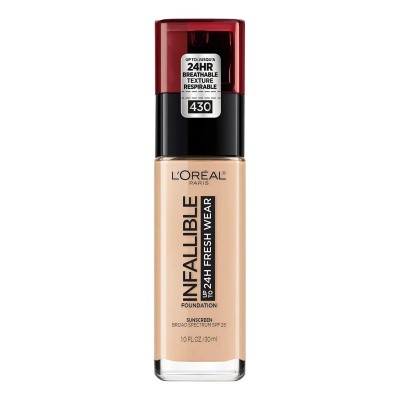 L’Oréal Paris Base Infalible Nº 430 Ivory Buff, 24 horas Fresh Wear, cobertura ligera y transpirable 30 ml (Loreal)
