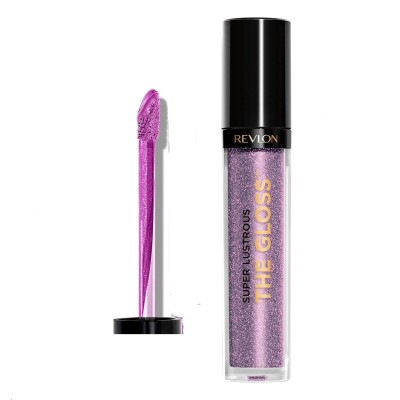 Brillo Labial Super Lustrous Revlon, Nº 302 Glazing Lilac, súper brillante, No Pegajoso, Hidratante, 3.8 ml