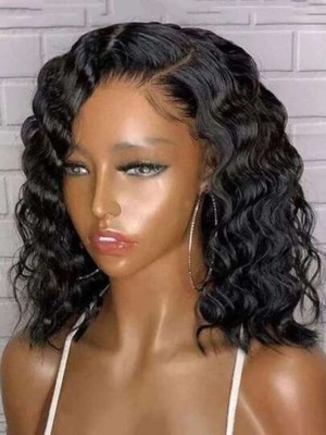 Peluca frontal de encaje 13x4 HD de cabello humano ondas profundas